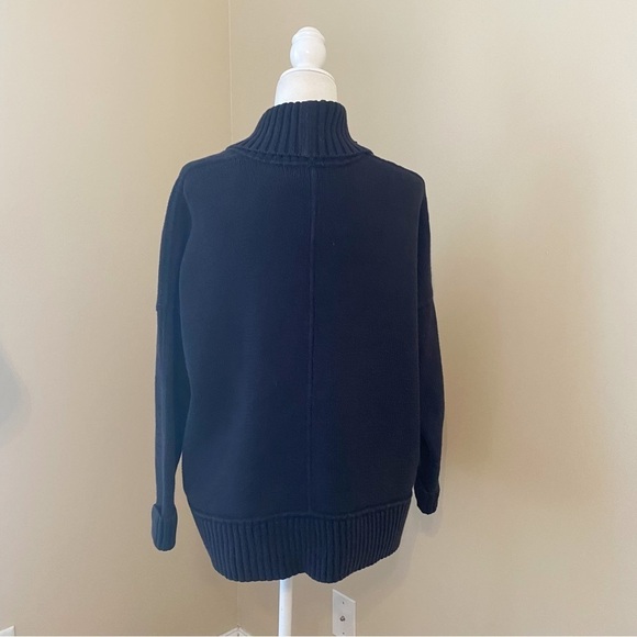 J. Crew Chunky Shawl Collar Open Front Black Cardigan - M/L - Picture 3 of 11